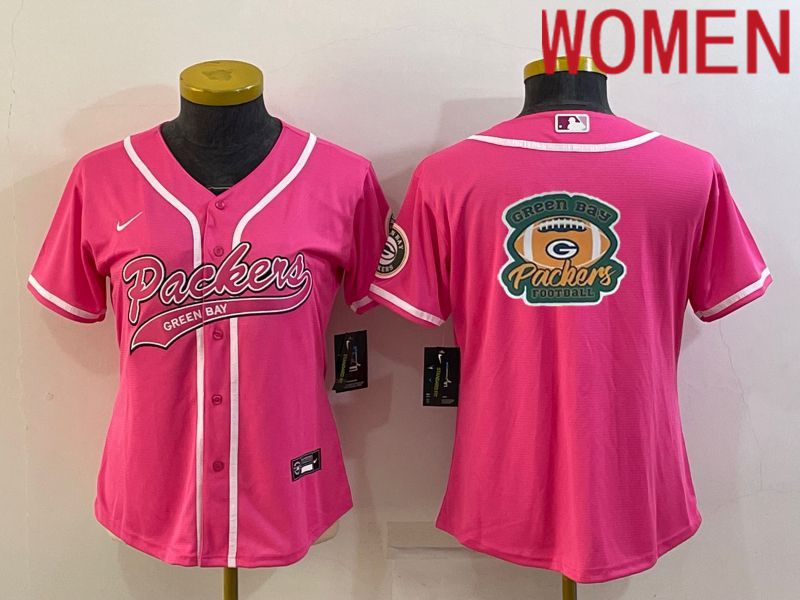 Women Green Bay Packers Blank Pink 2022 Nike Co branded NFL Jersey->women nfl jersey->Women Jersey